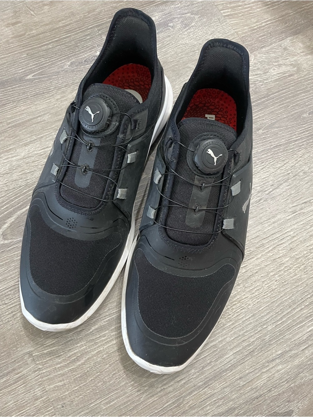 Puma Black and White Lace-Free Golf Shoes